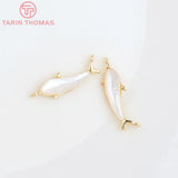 24K Brass Natural Shell Fish Shape Pendants DIY Jewelry Making Findings