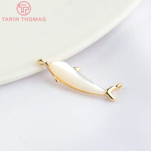 24K Brass Natural Shell Fish Shape Pendants DIY Jewelry Making Findings
