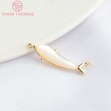 24K Brass Natural Shell Fish Shape Pendants DIY Jewelry Making Findings