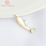 24K Brass Natural Shell Fish Shape Pendants DIY Jewelry Making Findings