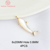 24K Brass Natural Shell Fish Shape Pendants DIY Jewelry Making Findings