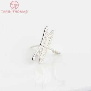 10PCS 16x11MM Dragonfly Stud Earrings Platinum Brass DIY Jewelry Findings
