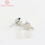 10PCS 6MM Platinum Brass Round Stud Earrings DIY Jewelry Findings