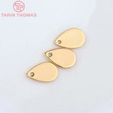 20PCS 6x9MM 24K Brass Water Droplets Charms Pendants DIY Jewelry Making