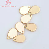 20PCS 6x9MM 24K Brass Water Droplets Charms Pendants DIY Jewelry Making