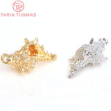 6PCS 9x14MM 24K Brass Conch Charms Pendants for DIY Jewelry Making