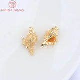 6PCS 9x14MM 24K Brass Conch Charms Pendants for DIY Jewelry Making