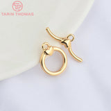 6 Sets 13x14MM 24K Brass Bracelet O Toggle Clasps DIY Jewelry Making Findings