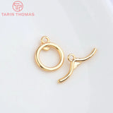 6 Sets 13x14MM 24K Brass Bracelet O Toggle Clasps DIY Jewelry Making Findings