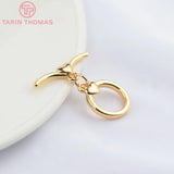 6 Sets 13x14MM 24K Brass Bracelet O Toggle Clasps DIY Jewelry Making Findings
