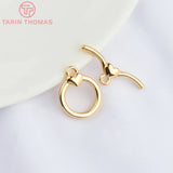6 Sets 13x14MM 24K Brass Bracelet O Toggle Clasps DIY Jewelry Making Findings