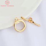 6 Sets 13x14MM 24K Brass Bracelet O Toggle Clasps DIY Jewelry Making Findings