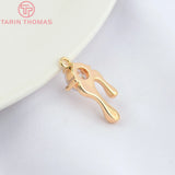 4PCS 8x17MM 24K Brass Zircon Water Droplets Pendants for Jewelry Making