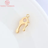 4PCS 8x17MM 24K Brass Zircon Water Droplets Pendants for Jewelry Making