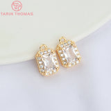 4PCS 7x9MM 24K Brass Rectangle Charms Pendants DIY Jewelry Findings