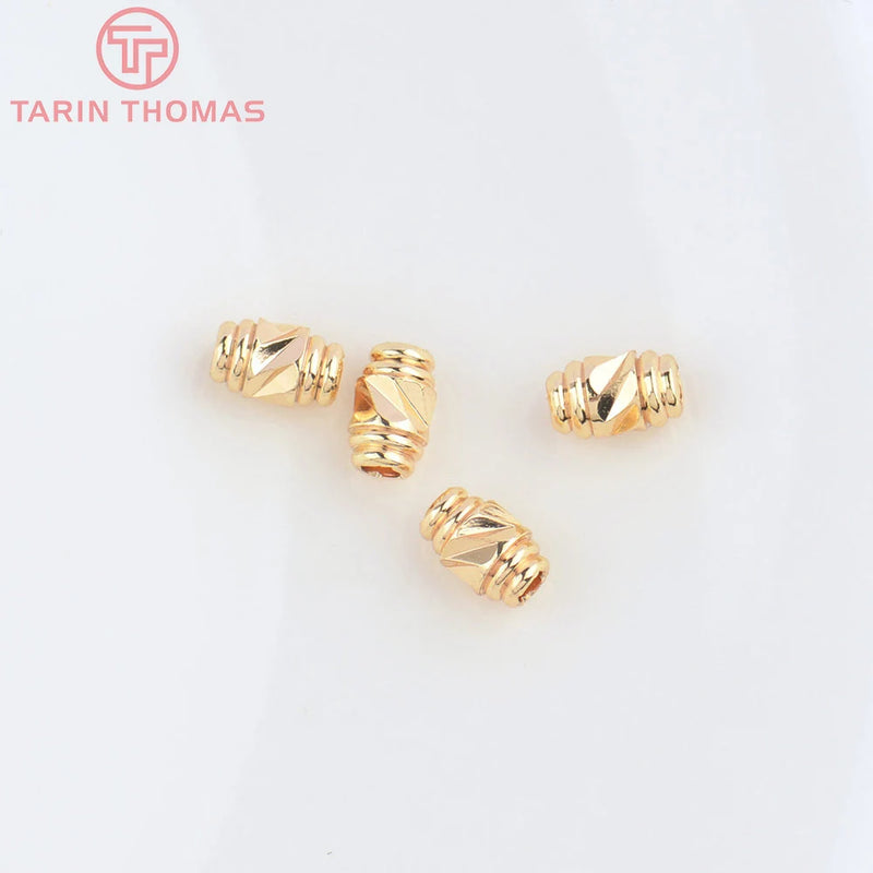 20PCS 4x6.5MM Hole1.5MM Brass Barrel Spacer Beads DIY Jewelry