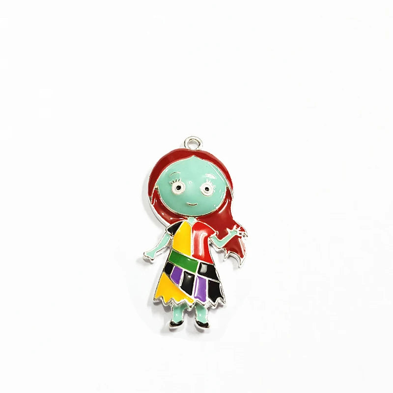 Enamel Colorful Gril Ghost Christmas Pendants 10pcs/lot