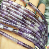 48PCS Amethyst Tube Shape 5X8MM Loose Beads for Bracelets DIY