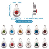 48Pcs Birthstone Style Rhinestone Charms for Jewelry Making