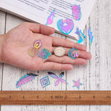 48Pcs 12 Styles Etched Metal Embellishments Multi-color