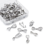 48Pcs Brass Ice Pick Pinch Bails Pendants for DIY Jewelry Making