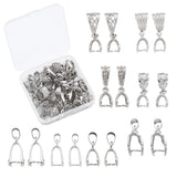 48Pcs Brass Ice Pick Pinch Bails Pendants for DIY Jewelry Making