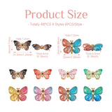 48Pcs Butterfly Resin Pendants for DIY Jewelry Making