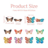 48Pcs Mixed Butterfly Resin Pendant Charms for Jewelry Making DIY