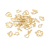 48Pcs Golden 201 Stainless Steel Charms Necklace Bracelet Pendant DIY Making
