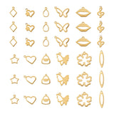 48Pcs Golden 201 Stainless Steel Charms Necklace Bracelet Pendant DIY Making