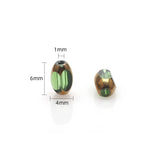 48Pcs/Lot 4x6mm Glass Oval Beads Charms Jewelry Making DIY Supplies
