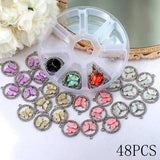 48Pcs Bling Rhinestone Butterfly Charms Set for DIY Jewelry Making
