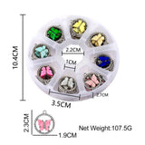 48Pcs Bling Rhinestone Butterfly Charms Set for DIY Jewelry Making