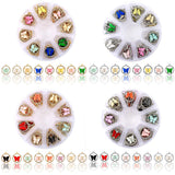 48Pcs Bling Rhinestone Butterfly Charms Set for DIY Jewelry Making