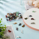 48Pcs Assorted Turquoise Quartz Charms Moon Pendant for DIY Jewelry Making