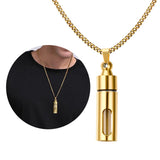 48mm Steel Glass Tube Urn Pendant Necklace for Ashes Hair Ash Holder Casket