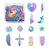 48pc Stainless Steel Filigree Pendant Charms for DIY Jewelry