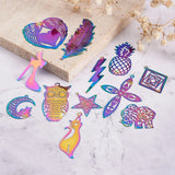 48pc Stainless Steel Filigree Pendant Charms for DIY Jewelry