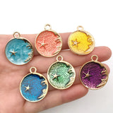 48pcs/16pcs Enamel Metal Charms Universe DIY Jewelry Making