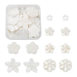 48pcs/Box Natural Shell Pendants Mixed Flower Charm DIY Jewelry Making