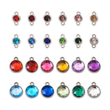 48pcs Platinum Plated Glass Rhinestone Charms for DIY Jewelry Making