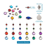 48pcs Platinum Plated Glass Rhinestone Charms for DIY Jewelry Making