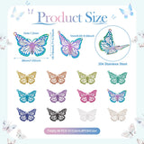 48pcs Butterfly Stainless Steel Pendants Mixed Charms