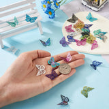 48pcs Butterfly Stainless Steel Pendants Mixed Charms