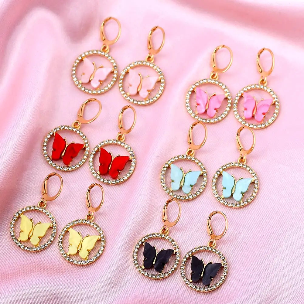48pcs Multicolor Butterfly Rhinestone Pendant Kit - DIY Earring Jewelry Making