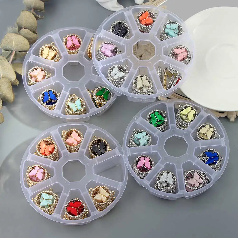 48pcs Multicolor Butterfly Rhinestone Pendant Kit - DIY Earring Jewelry Making