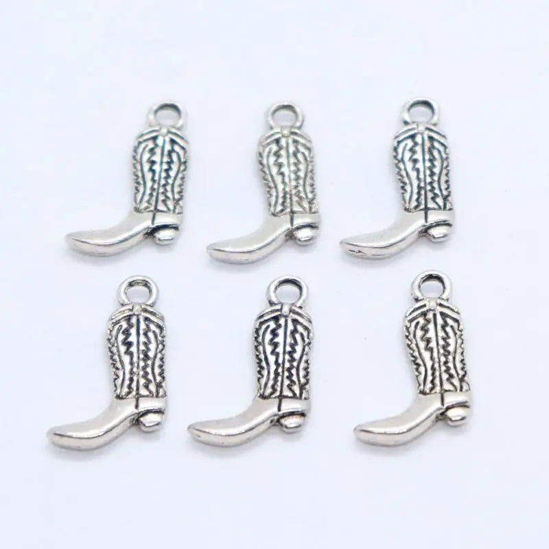 48pcs Tibetan Silver High-heeled Shoes Charms 11x19mm