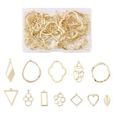48pcs Alloy Bezel Pendants for Resin Jewelry Making