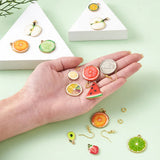 48pcs Fruit Theme Enamel Pendants DIY Earrings Kit with Hooks & Rings