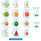48pcs Fruit Theme Enamel Pendants DIY Earrings Kit with Hooks & Rings